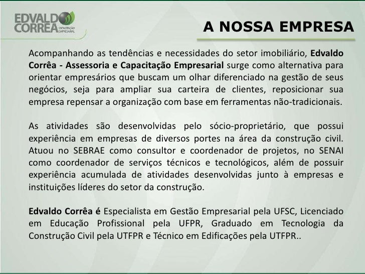 Apresentação Empresa Edvaldo Correa