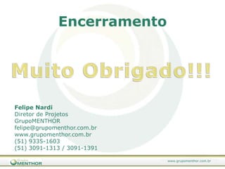 SoluçõesApoio à Decisão em TIC: Conduzimos um trabalho orientado a facilitar a tomada de decisão baseados nas estruturas organizacionais, processos e pessoas através de seu capital intelectual. .Gerência de Projetos:Controles que garantem o cumprimento do escopo do projeto, dos prazos, dos custos e da entrega dos produtos com a qualidade e os resultados esperados pelo cliente. Melhoria Contínua: Indicadores e controles que garantem o investimento em tecnologia trará aumento de produtividade, melhor posicionamento de mercado, maior fidelização dos clientes, aumento da eficiência operacional, aumento de receita/lucro e redução de custos.