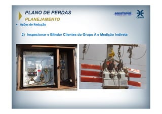 PLANO DE PERDAS
PLANEJAMENTO
• Ações de Redução
2) Inspecionar e Blindar Clientes do Grupo A e Medição Indireta

 