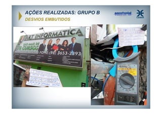 AÇÕES REALIZADAS: GRUPO B
DESVIOS EMBUTIDOS

 