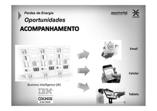 Perdas de Energia

Oportunidades

Email

Celular

Business Intelligence (BI)
Tablets

 