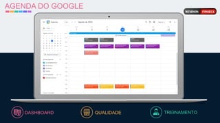 AGENDA DO GOOGLE
DASHBOARD TREINAMENTO
QUALIDADE
 