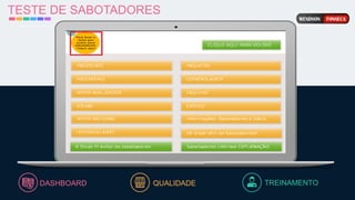 TESTE DE SABOTADORES
TREINAMENTO
DASHBOARD QUALIDADE
 