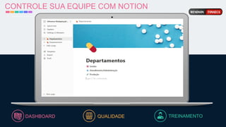 CONTROLE SUA EQUIPE COM NOTION
DASHBOARD TREINAMENTO
QUALIDADE
 