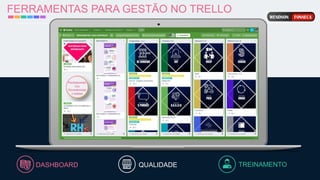 FERRAMENTAS PARA GESTÃO NO TRELLO
TREINAMENTO
QUALIDADE
DASHBOARD
 