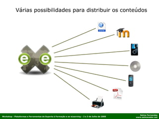 Várias possibilidades para distribuir os conteúdos 