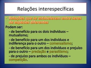 Relações interespecíficas 
