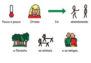 Pouco a pouco Oriana
a floresta os animais
foi abandonando
e os amigos.
 