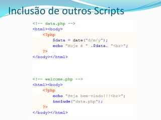 Inclusão de outros Scripts
