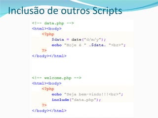 Inclusão de outros Scripts 