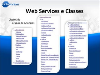 Web Services e Classes
Classes de
Grupos de Anúncios
 