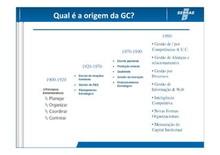Qual é a origem da GC?
 