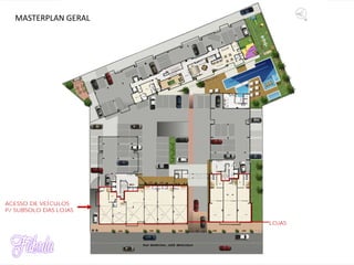 LOJAS
ACESSO DE VEÍCULOS
P/ SUBSOLO DAS LOJAS
MASTERPLAN GERAL
 