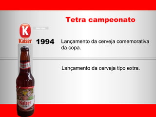 Tetra campeonato 1994 Lançamento da cerveja comemorativa da copa. Lançamento da cerveja tipo extra. 