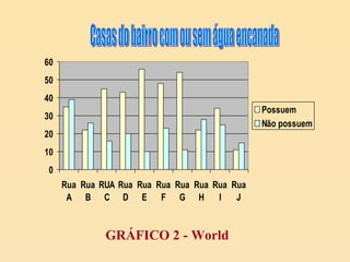 Casas do bairro com ou sem água encanada GRÁFICO 2 - World 
