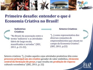 Como economia criativa do  tem gerado oportunidades no Brasil