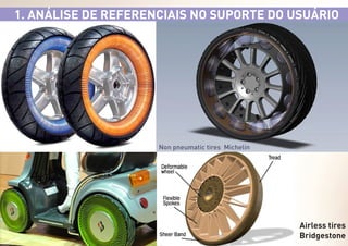 1. ANÁLISE DE REFERENCIAIS NO SUPORTE DO USUÁRIO

Non pneumatic tires Michelin

Airless tires
Bridgestone

 