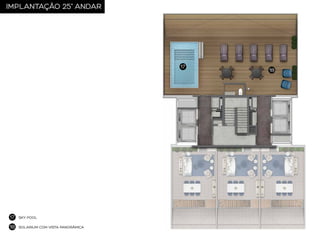 IMPLANTAÇÃO 25° ANDAR

SKY POOL
SOLARIUM COM VISTA PANORÂMICA

 