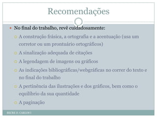 Apresentação formal de um trabalho escrito
