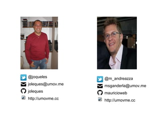 @joqueles

@m_andreazza

joleques@umov.me

msganderla@umov.me

joleques

mauricioweb

http://umovme.cc

http://umovme.cc

 