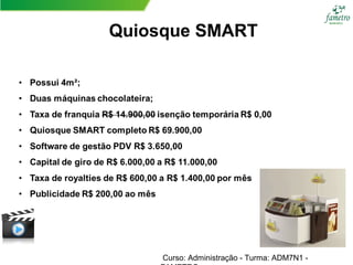 Quiosque SMART
Curso: Administração - Turma: ADM7N1 -
 