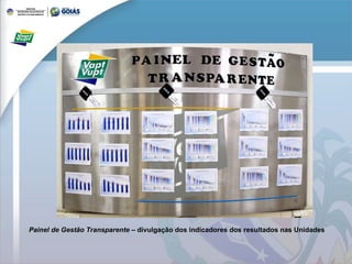 Painel de Gestão Transparente –  divulgação dos indicadores dos resultados nas Unidades 