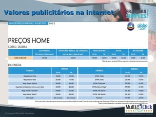 Valores publicitários na internetValores publicitários na internet
 