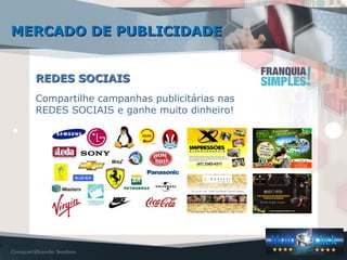 REDES SOCIAISREDES SOCIAIS
Compartilhe campanhas publicitárias nas
REDES SOCIAIS e ganhe muito dinheiro!
MERCADO DE PUBLICIDADEMERCADO DE PUBLICIDADE
 