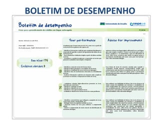 BOLETIM DE DESEMPENHO 