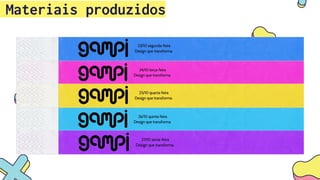 Materiais produzidos
 