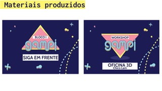 Materiais produzidos
 