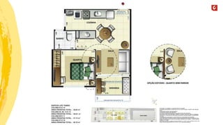 A decoração, os mobiliários, os acessórios são mera sugestão. 
As medidas apresentadas na planta são de eixo a eixo de parede e poderão sofrer alteração 
de 5%. 
Acabamentos conforme memorial descritivo. 
As esquadrias poderão sofrer alterações. 
As cores dos materiais apresentados nesta planta poderão sofrer alterações. 
Esta planta poderá sofrer alterações, variações nos pilares estruturais, shafts de instalações, 
enchimentos, ou decorrentes de atendimento das posturas municipais, federais, concessionárias 
e do local. 
A localização das evaporadoras e condensadoras de ar split poderão sofrer alteração. 
A área total indicada na planta é privativa, ou seja, tomada pelas linhas externas da fachada e das 
divisas com áreas comuns e pelo eixo das paredes divisórias entre unidades, conforme descrito 
na NBR 12.721 ABNT. 
Esta planta representa a junção as colunas 03,05,07,11 e 13 do 1º ao 7º pavimento do Ed. Life 
Tower, sendo as colunas 04,06,10,12 e 14 do 1º ao 7º pavimento espelhada. 
 