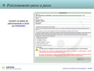 Conferir os dados do peticionamento e clicar em  PRÓXIMO    Peticionamento passo a passo 