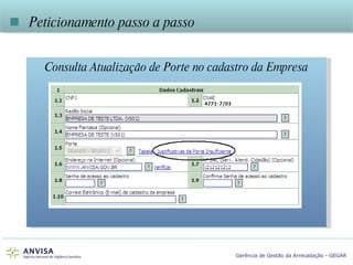    Peticionamento passo a passo Consulta Atualização de Porte no cadastro da Empresa 