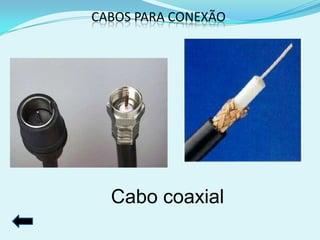 CABOS PARA CONEXÃO




  Cabo coaxial
 