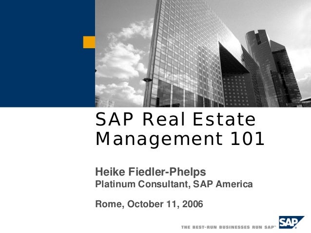 Sap Real Estate Beneficios