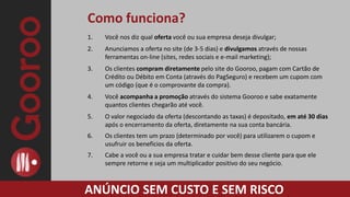 Oportunidade para pequenas ou grandes empresas, empresas locais, artesãos, autônomos, profissionais liberais, etc...