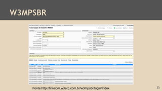 W3MPSBR
Fonte:http://linkcom.w3erp.com.br/w3mpsbr/login/Index 35
 