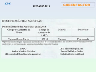 GREENFACTORLBE
EXPOAGRO 2013
 