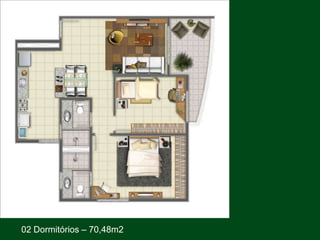 02 Dormitórios – 70,48m2
 