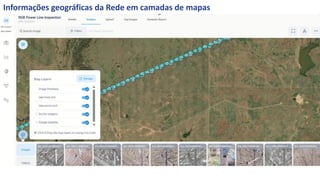 Informações geográficas da Rede em camadas de mapas
 