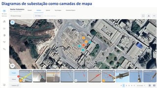 Diagramas de subestação como camadas de mapa
 