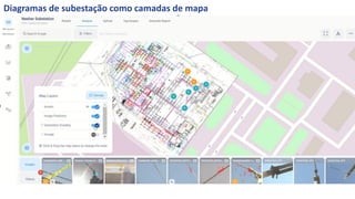 Diagramas de subestação como camadas de mapa
 