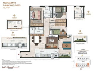 APARTAMENTO
3 QUARTOS (1 SUÍTE)
72,37M2
 