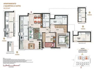 APARTAMENTO
2 QUARTOS (1 SUÍTE)
60,01M2
 