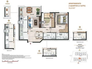 APARTAMENTO
2 QUARTOS (1 SUÍTE)
56,65M2
 