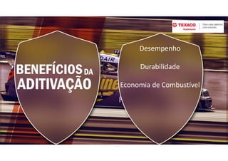 BENEFÍCIOS
ADITIVAÇÃO
DA
Desempenho
Durabilidade
Economia de Combustível
 