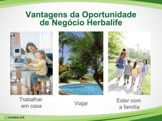 Vantagens da Oportunidade de Negócio Herbalife Viajar Trabalhar  em casa Estar com  a família 