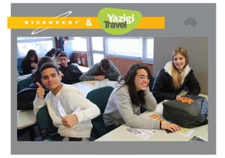  Equipe brasileira: apoio aos
estudantes brasileiros antes,
durante e após o intercâmbio;
 Assistência na seleção da escola;
 Monitorar seleção da família
hospedeira.
14
Suporte aos alunos:
 