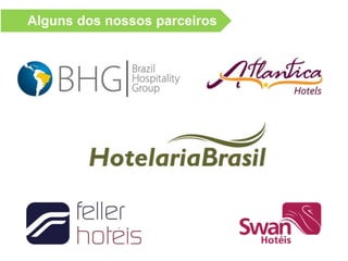 Pacotes de horas para Quartos
3h, 6h, 9h
 Esperar por um voo ou
compromisso
 Tomar um banho / Trocar de
roupa
 Escritório quando se está em
trânsito
 Entrar mais cedo ou sair mais
tarde do hotel
12h
 Reduzir despesas de
hospedagem de apenas 1 noite
 Por que pagar por uma diária
se você precisa de um hotel só
para dormir?
 Oferecer mais opções de hotéis
para 1 noite que caibam no
orçamento
 Entrar mais cedo ou sair mais
tarde do hotel
 